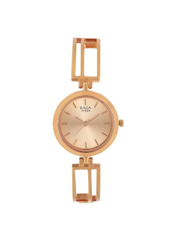 تيتان Titan Raga Viva Quartz Analog Rose Gold Dial Rose Gold Metal Strap Watch for Women - NT2622WM01
